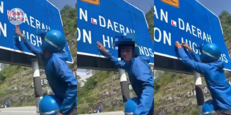 Papan Tanda Baru Saja Ditukar, Mat Motor ‘Megah’ Dapat Tampal Sticker Geng Ride