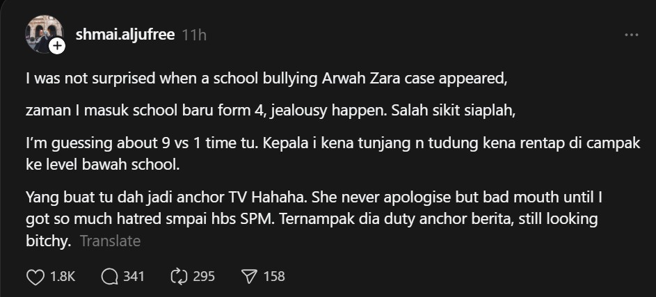 “Kepala I Ditunjal” – Wanita Dedah Dianiaya Pembaca Berita Ketika Zaman Sekolah