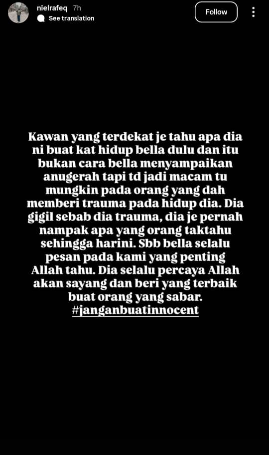 “Bella Gigil Sebab Trauma…Dia Je Pernah Nampak Apa Yang Orang Tak Tahu” – PA