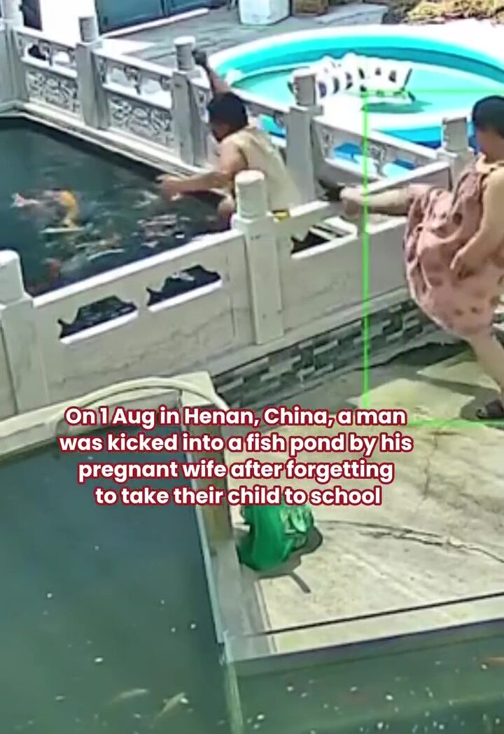 Suami Lupa Hantar Anak Ke Sekolah, Isteri Hamil Bagi ‘Sepakan Percuma’ Ke Kolam