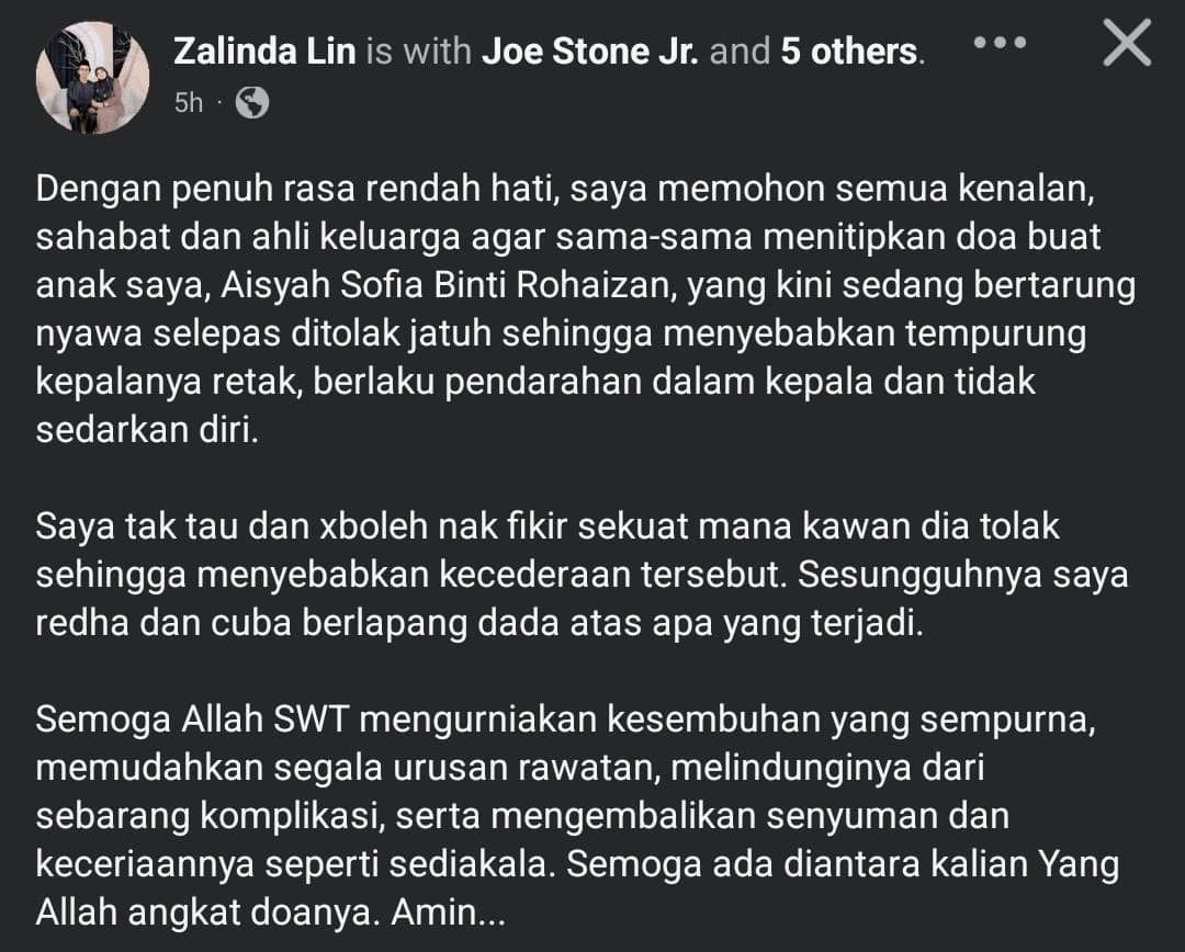 Tempurung Kepala Retak Akibat Ditolak Rakan Di Sekolah, Ibu Mohon Doa Buat Anak