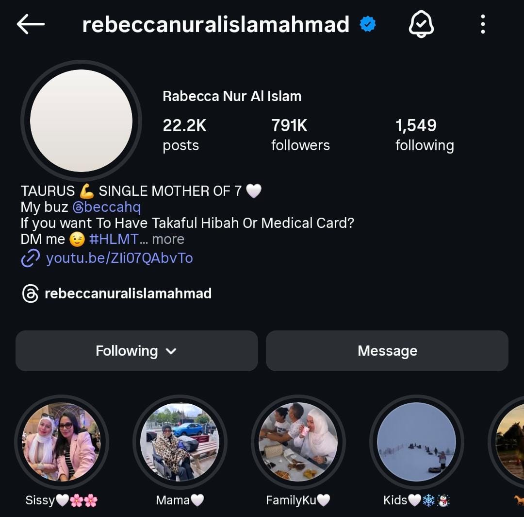 Datin Rebecca Letak Status ‘Single Mother Of 7’ Di IG “Thank You For 18 Years..”