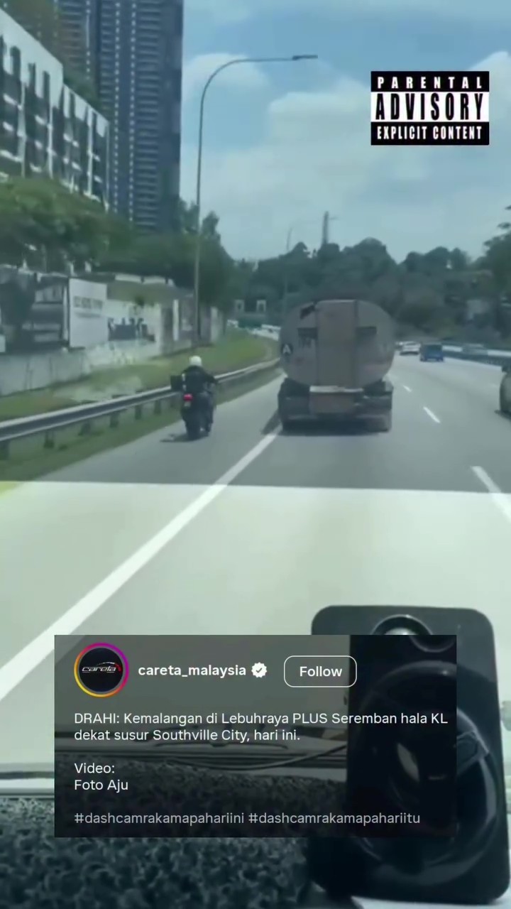 Nahas Lori Tangki Himpit Penunggang Motosikal, Larikan Diri Dari Lokasi Kejadian