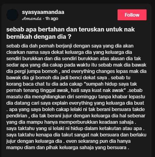 “Semua Berubah Lepas Mak Dia Bawa Dia Pergi Jumpa Bomoh, Dia Benci Saya”-Syasya