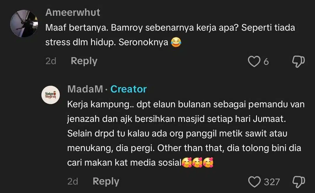 Ramai Jatuh Cinta Lihat Pasangan BamRoy & Madam Musfirah, Inspirasi Hidup Tenang