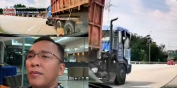 Klip Dashcam Dedah Pemandu Lori Rupanya Buka Pintu Awal, 100M Sebelum Hentam Tol