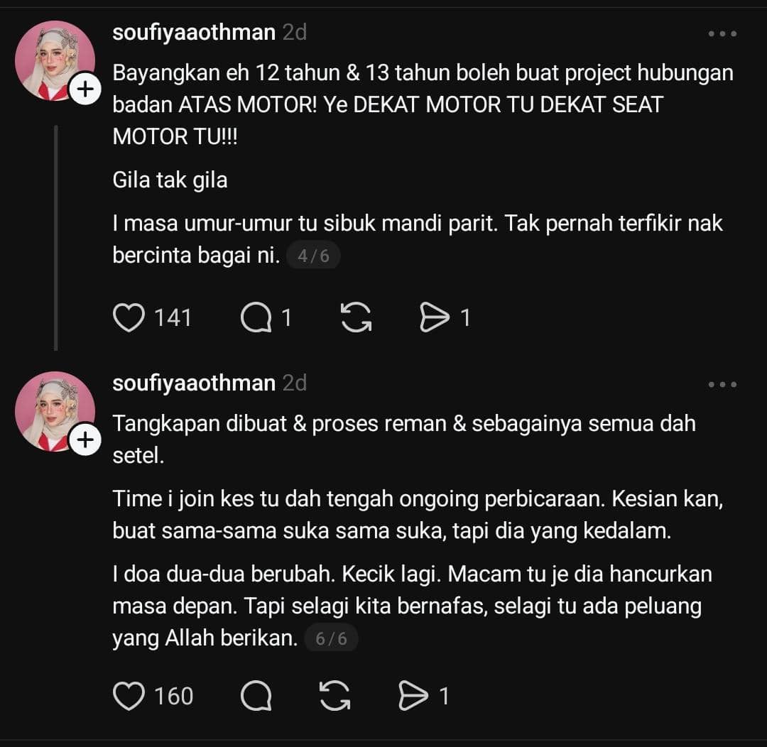 Budak Darjah 6 Lari Rumah Ikut Pakwe Tingkatan 1, ‘Projek’ Atas Seat Motosikal