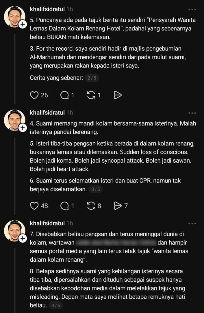 Suami Difitnah Sebagai Suspek, Rupanya Ini Cerita Sebenar Insiden Kolam Renang
