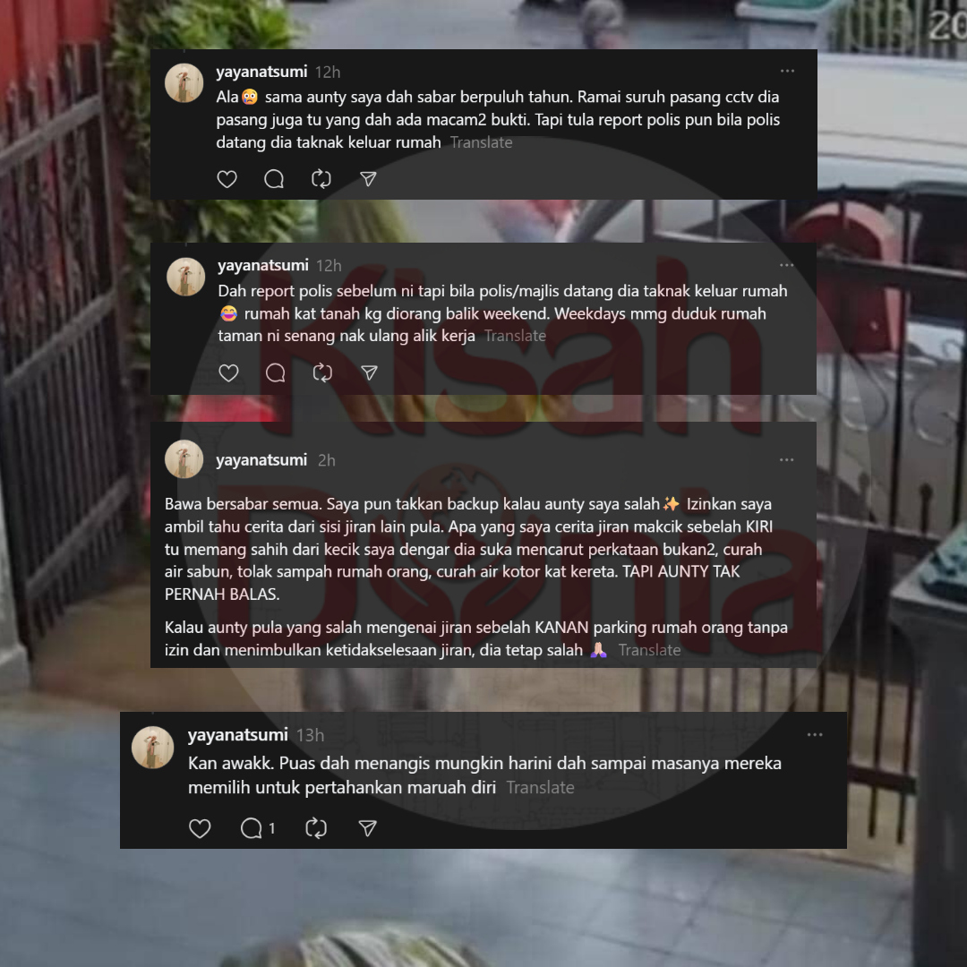 Giliran Anak Buah Makcik Sapu Bersuara “Jiran Kiri Suka Carut, Simbah Air Kotor”