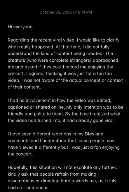 Teman Lelaki Curi Rakam Gadis Lain Di Konsert, Tuan Badan Dedah Perkara Sebenar