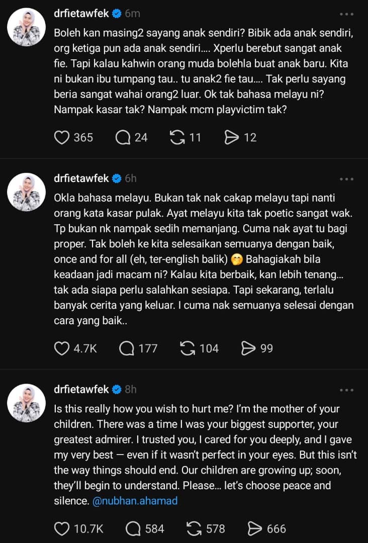“Orang Ke-3 Ada Anak Sendiri, Tak Perlu Rebut Anak Fie, Tak Perlu Sayang Beria”