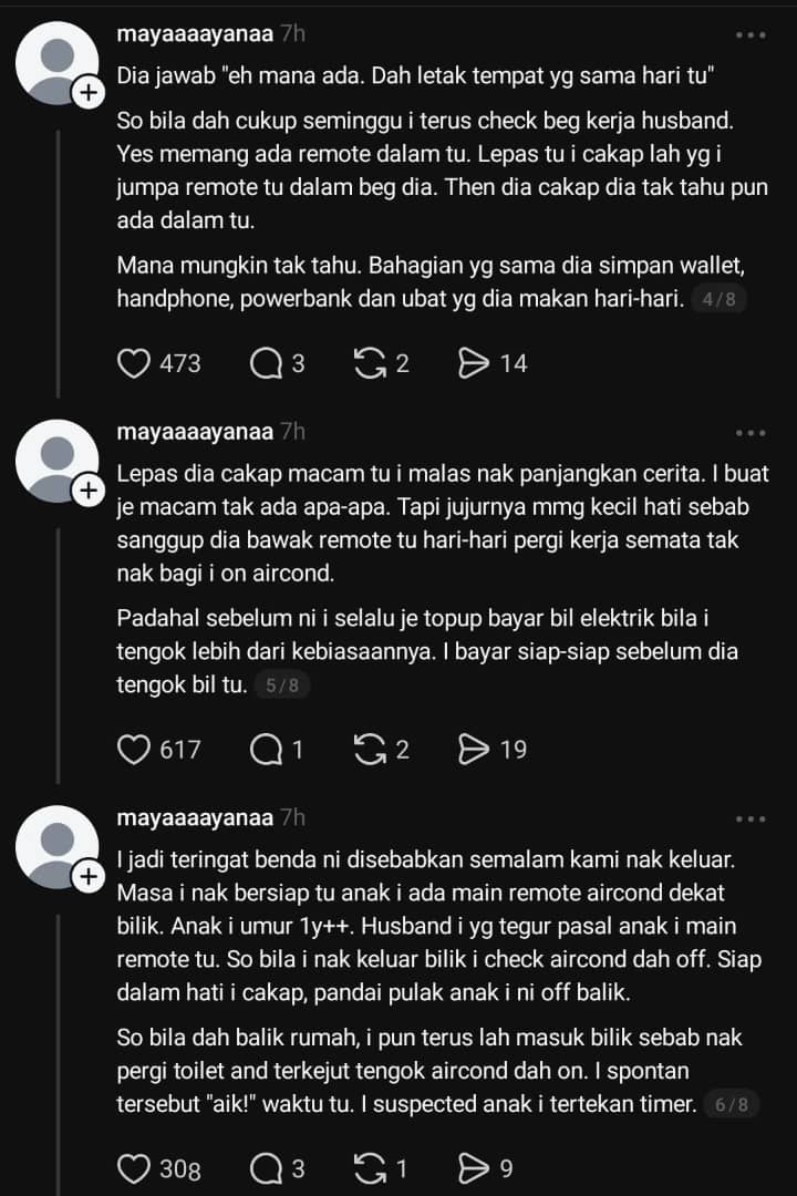 Isteri Terlupa Tutup Aircond, Suami Sorok Remote & Bawa Pergi Kerja Seminggu