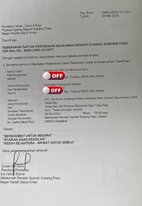 Grup Axia Jadi Punca Keretakan, Suami Pertama Cabar Suami Ke-2 Ke Pejabat Agama