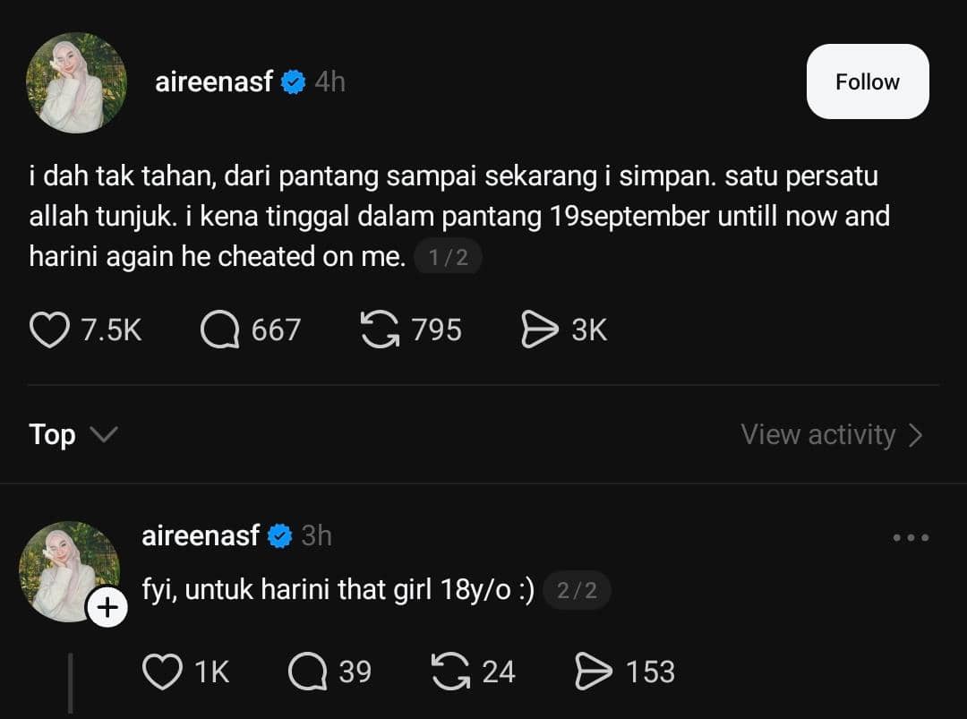 Jane Ditinggal Dalam Pantang, Haqiem Stopa Didakwa Curang Dengan Gadis 18 Tahun