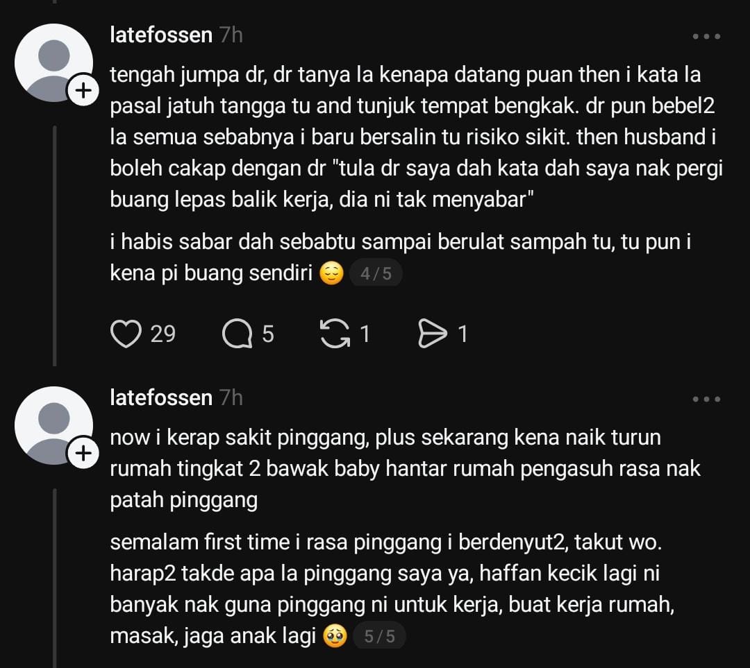 Suami Biar Sampah Berulat 3 Hari, Isteri Czer Turun Buang Tergolek 8 Anak Tangga