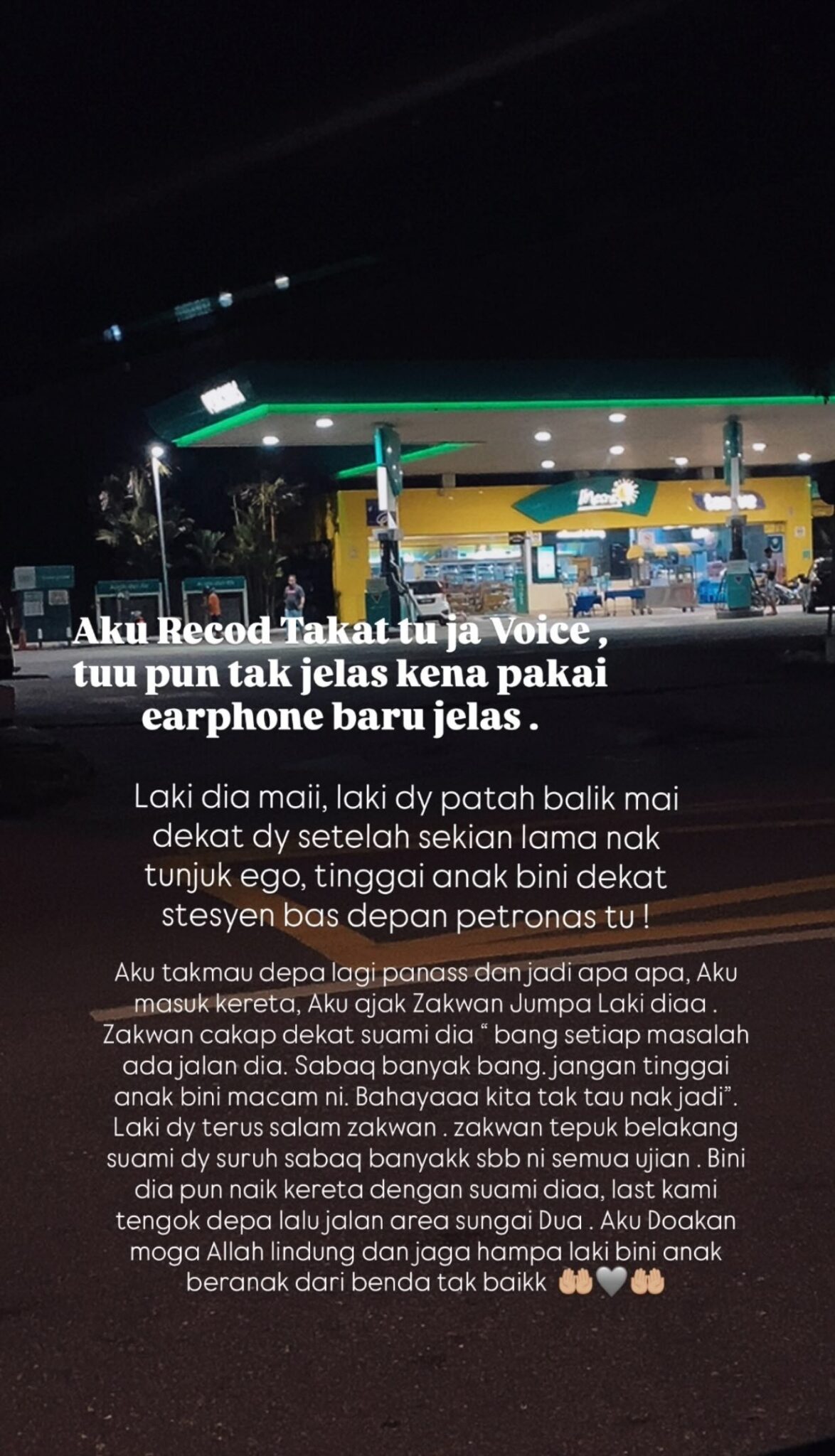 Berang Ibu Ditegur, Suami Tinggalkan Isteri & Bayi 4 Bulan Di Stesen Minyak