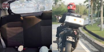 “Cermin Kereta Aku Pecah” – Penunggang Motorsikal Lempar Batu Besar