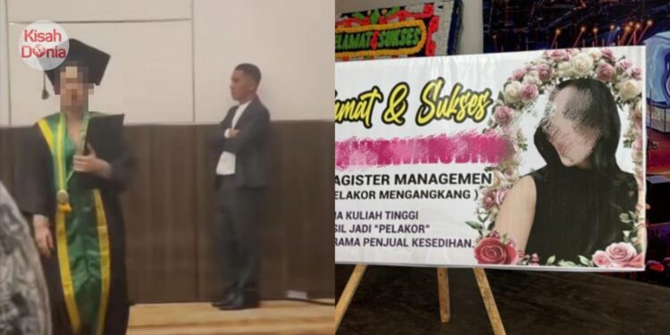 Isteri Terjah Majlis Konvo, Rentap Mortar Board Graduan Yang Jadi Skandal Suami