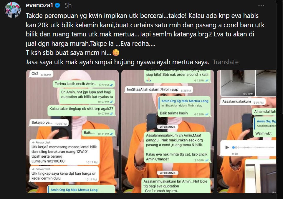 “Kalau Impikan Bercerai, Kenapa Eva Habiskan RM20,000 Untuk Bilik Kelamin Kami?”