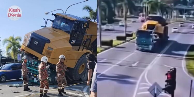 Nahas Inersia, Jentera Berat Terhempap Kepala Treler, Pemandu & Kelindan ‘Tewas’