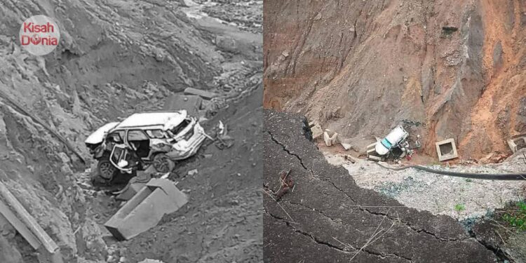 Lalu Jalan Ditutup, MPV Terhumban Dalam Gaung, Bakal Pengantin Meninggal Dunia