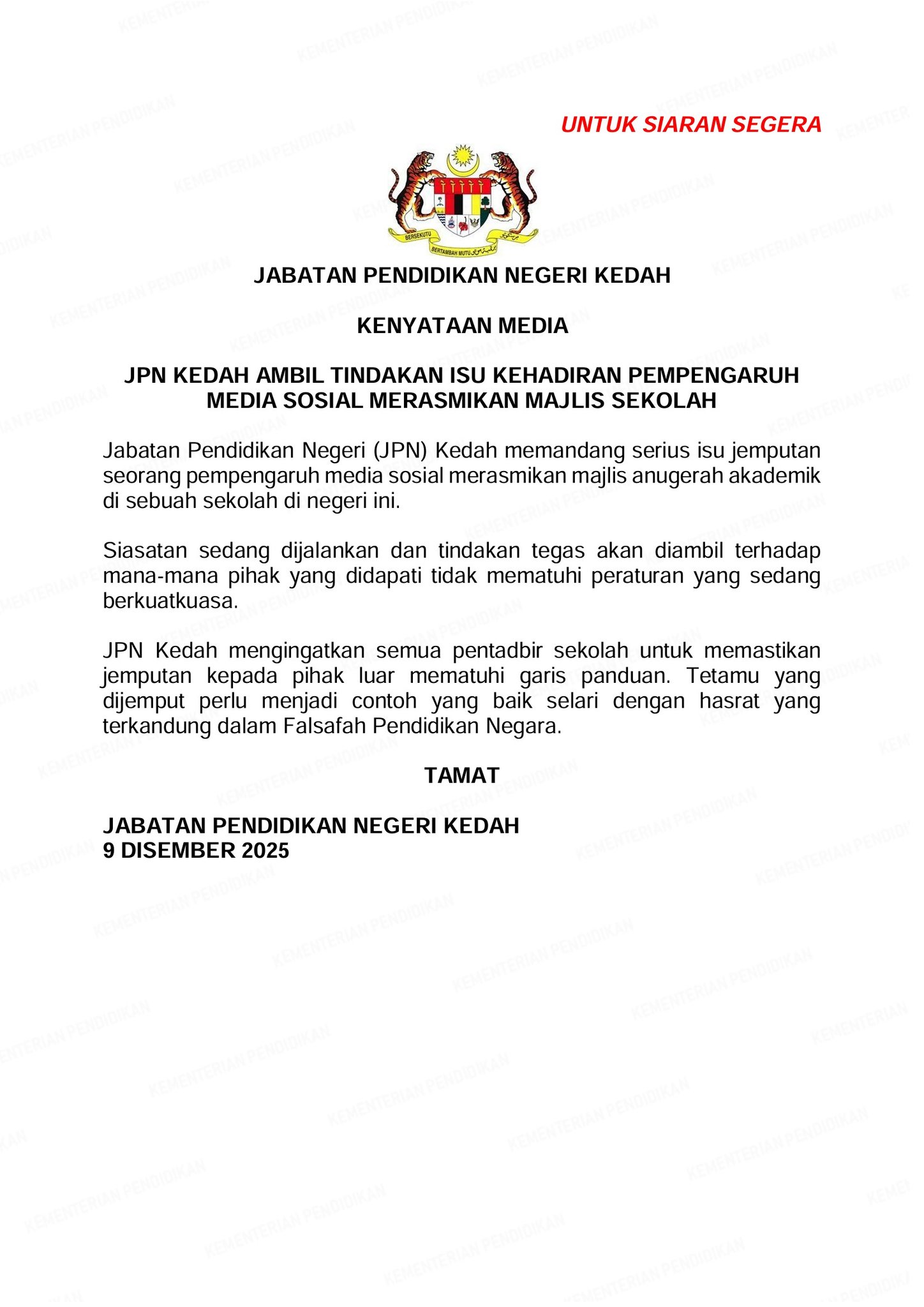 Faiz Nafi JPN Ambil Tindakan Pada Sekolah “Saya Bekas Guru, Mengajar 6 Bulan”