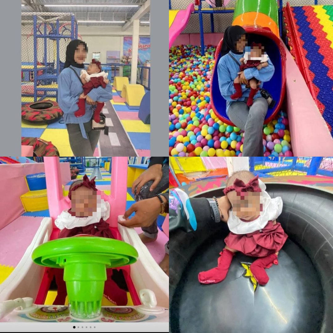 Bayi Genap Usia 1 Bulan, Ibu Bapa Seronok Bawa ‘Mandi Bola’ Di Indoor Playground