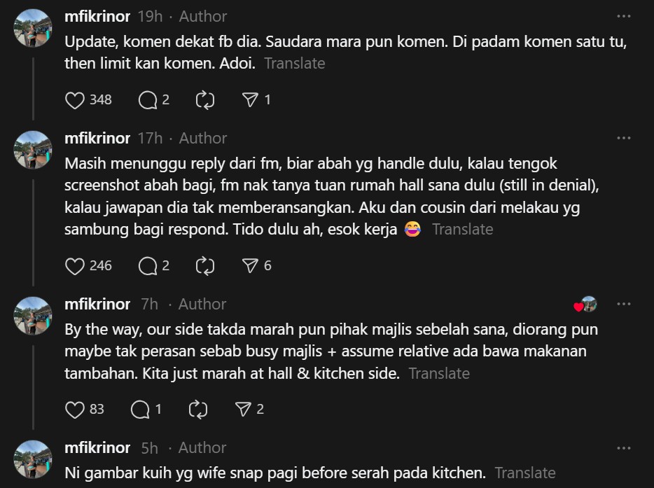 Sponsor 10 Kotak Kuih Untuk Wedding Abang, Pihak Dewan Letak Di Majlis Sebelah