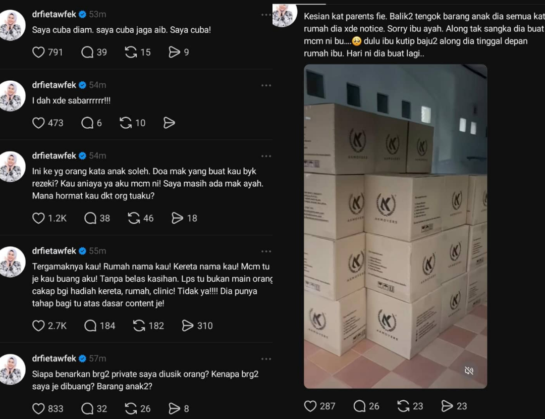 Dr Fie Terkejut Nubhan Keluarkan Barang Miliknya Dari Rumah “Duit, Emasku Mana?”