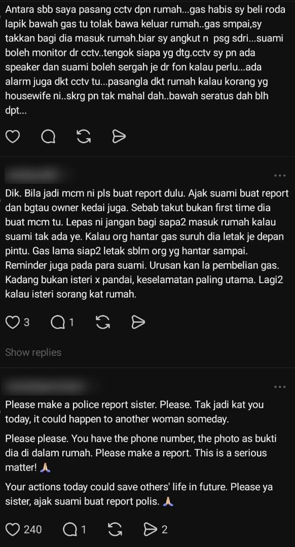 Suami Keluar Bekerja, Isteri Terperanjat Penghantar Tong Gas Tunjukkan ‘Mr P’