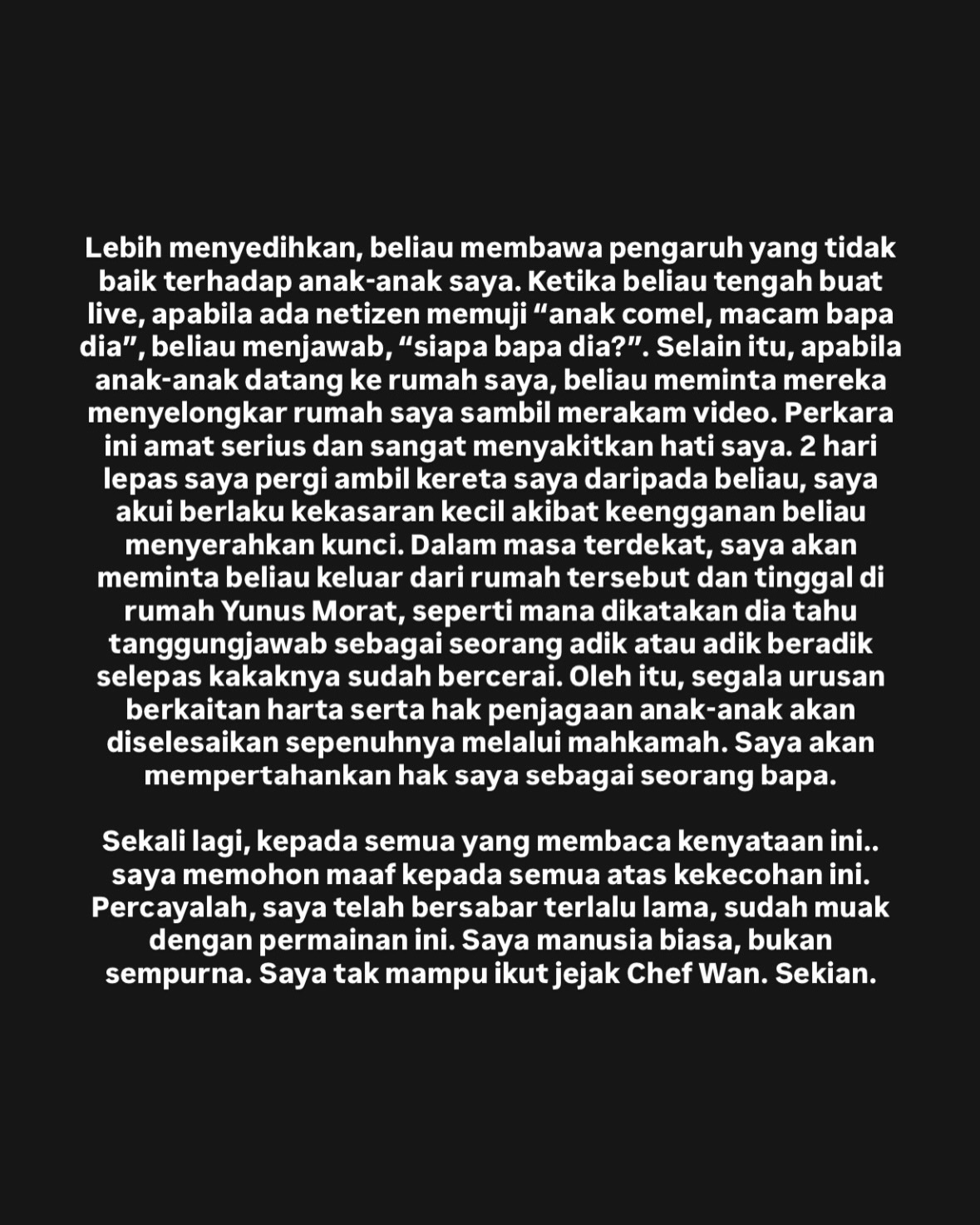 “Anak Datang Rumah, Dia Suruh Selongkar, Ini Amat Menyakitkan Hati” – Chazynash