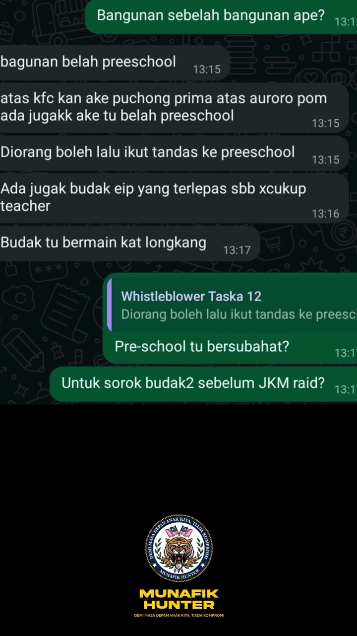 Terbongkar Lagi! Taska Sama Pindahkan Murid Ikut Longkang Ketika Pemeriksaan JKM
