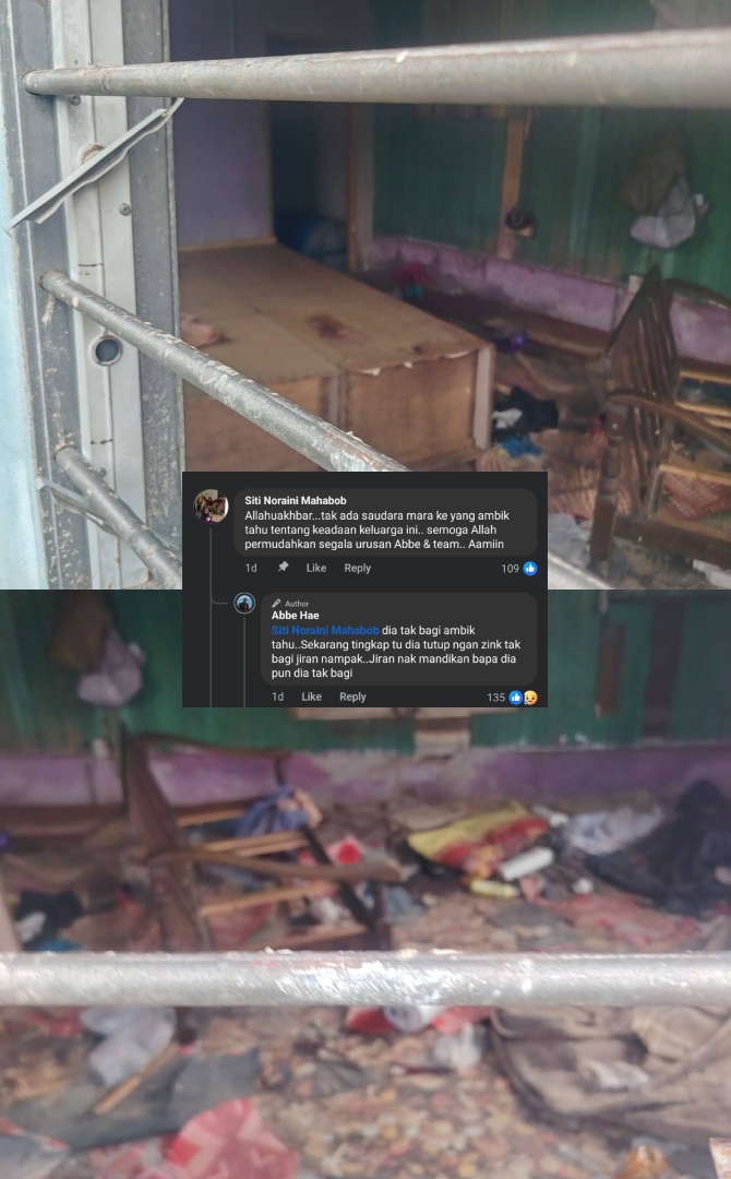 Anak Kurung Bapa Uzur Dalam Bilik Penuh Sampah, Hanya Berlantaikan Tanah