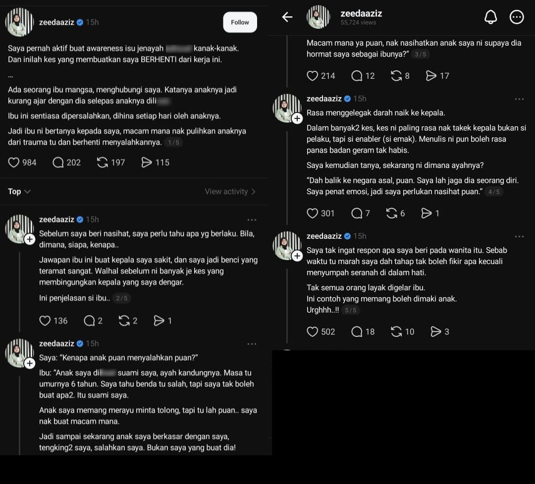 Bapa Lakukan Aksi Luar Tabii, Anak 6 Tahun Merayu Minta Tolong, Ibu Pilih Diam