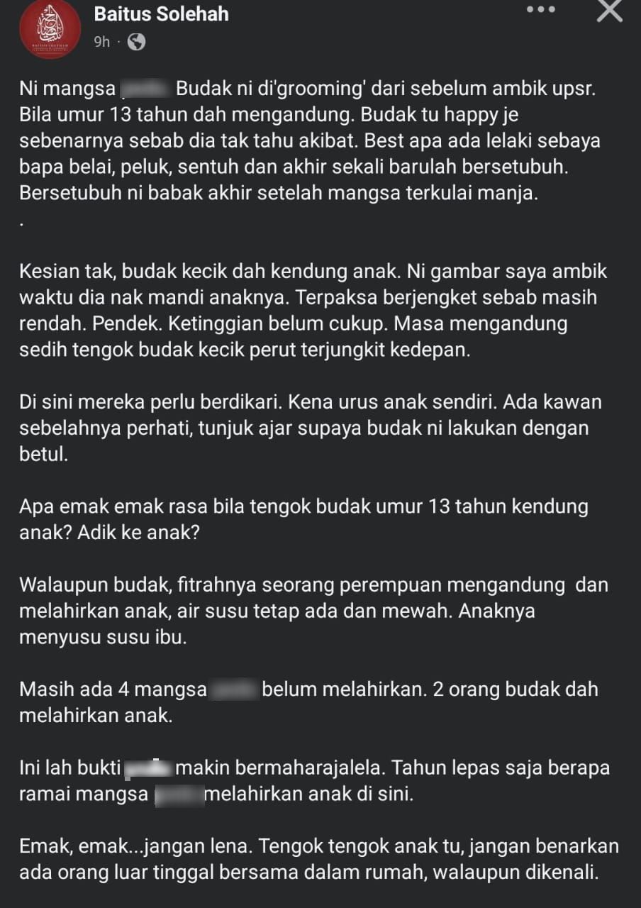 Gadis Hamil Pada Usia 13 Tahun – “Air Susu Tetap Ada, Anaknya Menyusu Susu Ibu”