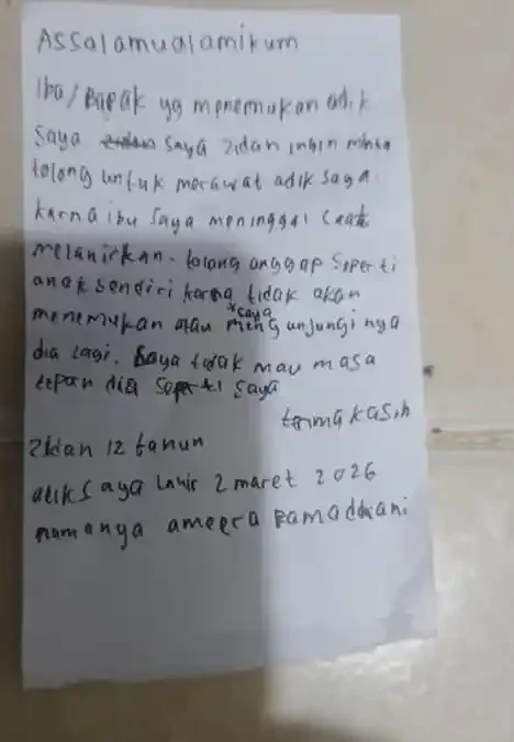 Kakak Buang Adik Berusia 2 Hari – “Ibu Saya Meninggal Selepas Melahirkan”