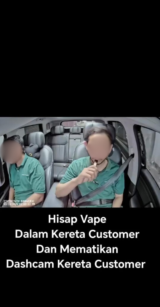 Staf Service Center Di Puchong Carut Pelanggan & Hisap Vape Dalam Kereta