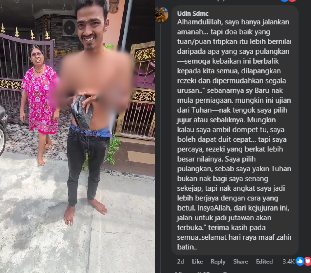 Jumpa Beg Tercicir Berisi Emas 5g & Duit, Lelaki Pulangkan Pada Keluarga India