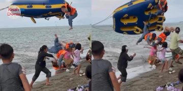 Banana Boat Salah “Konar”, Pelancong Terpelanting Ke Pasir Pantai, Hempap Budak