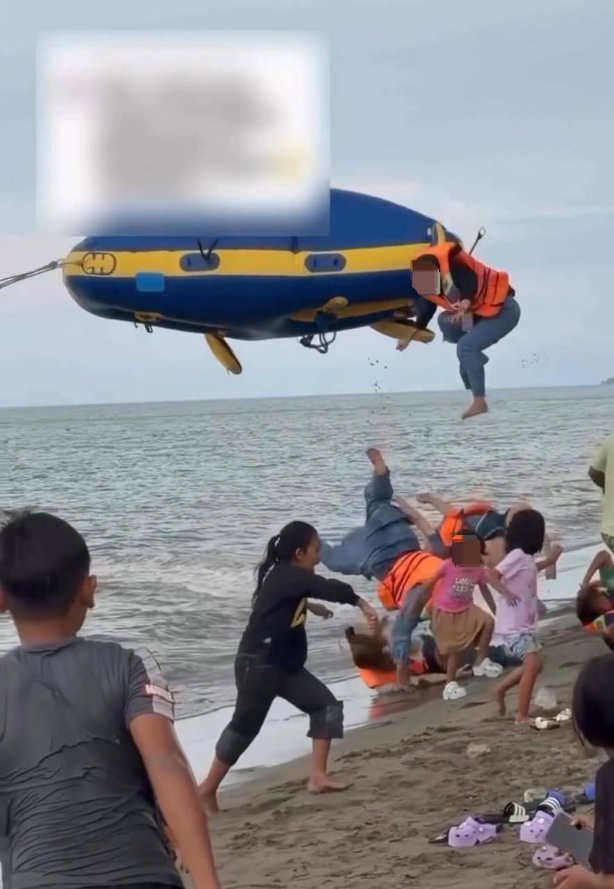 Banana Boat Salah “Konar”, Pelancong Terpelanting Ke Pasir Pantai, Hempap Budak