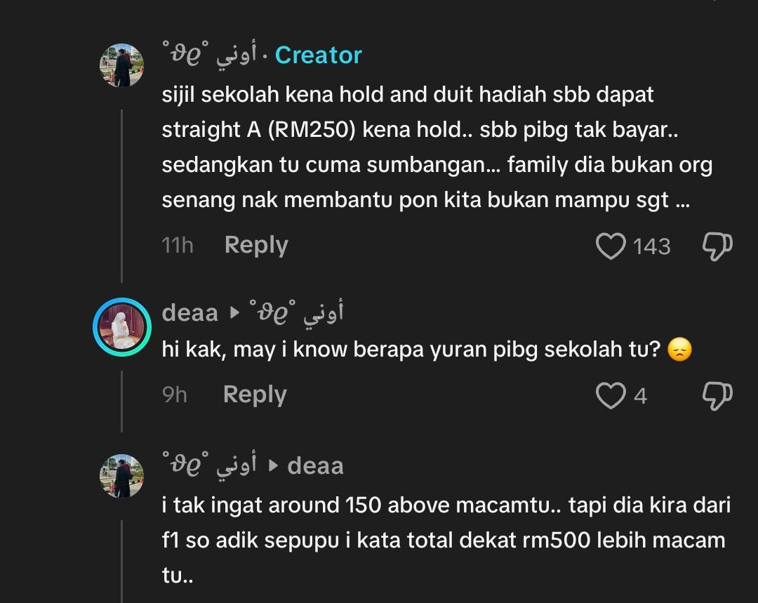 Pelajar 9A Naik Pentas, Tapi Duit Anugerah & Sijil Ditahan Akibat Tunggakan PIBG