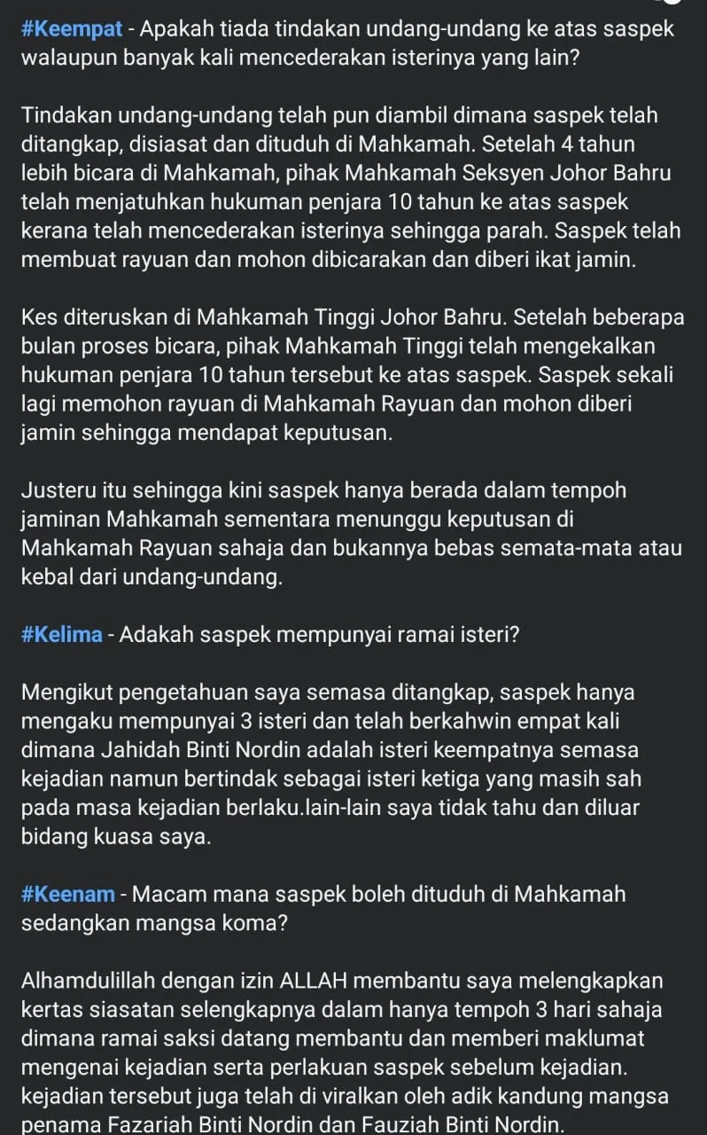 Rosmaini Kebal Undang-Undang? Kenapa Dibebaskan? Polis Penyiasat Tampil Bersuara