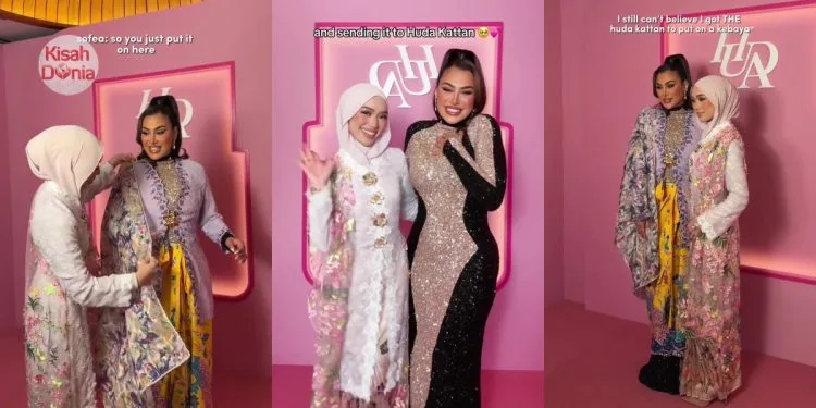 Sofea Shra Bertemu Pengasas Kosmetik Popular Huda Kattan! Pakaikan Kebaya Klasik
