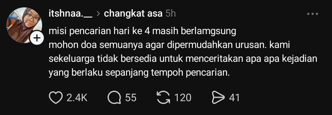 Hilang Di Bukit Changkat Asa, Nur Izzati Humaira Ditemui Meninggal Dunia