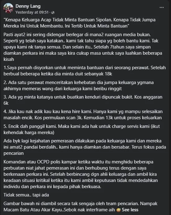 7 Tahun Tutup Mulut, Abang Acap Dedahkan Keluarga Diperas Sehingga RM18,000