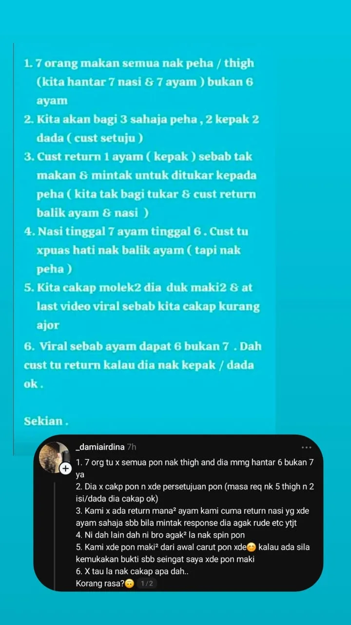 Pelanggan Dimarah Isu Request Ayam Thigh-“Saya Niaga 1000 Pinggan Sehari”