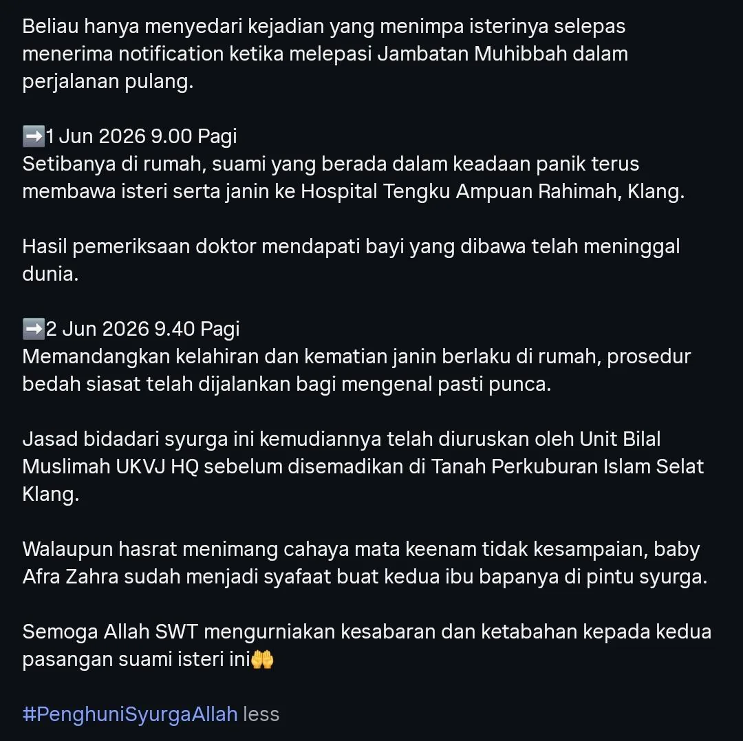 Anak Bermain & Terkena Perut, Wanita Terberanak Di Rumah, Bayi Meninggal Dunia