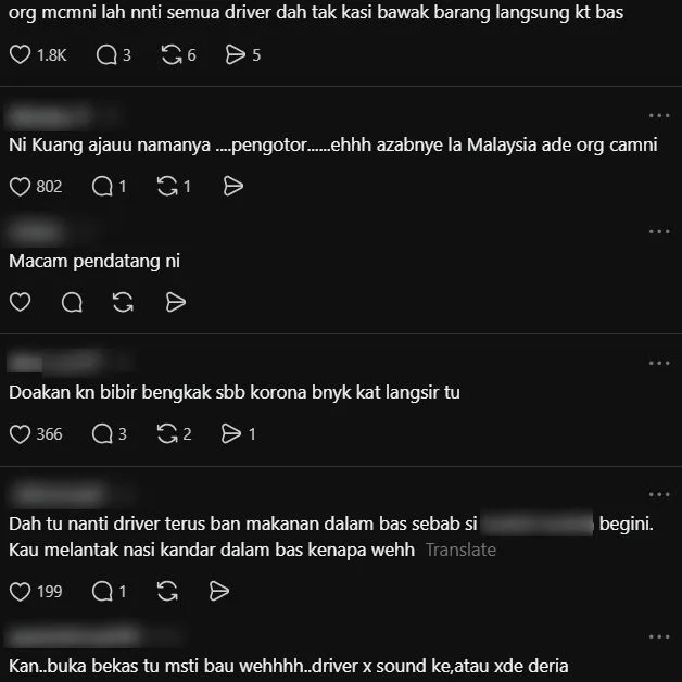 Penumpang Makan Nasi Beriani Dalam Bas Ekspres, Lap Mulut & Tangan Guna Langsir