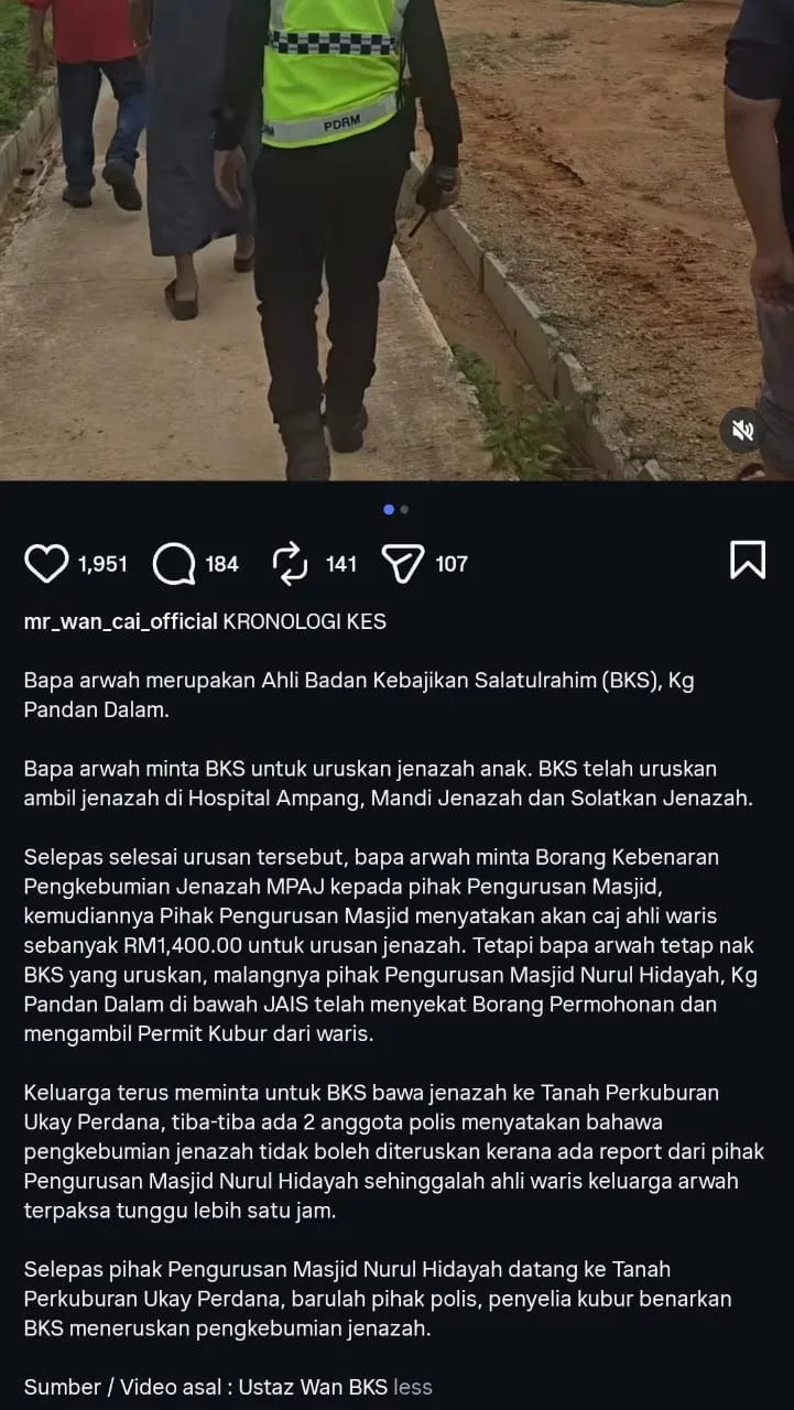 Jenazah Sudah Di Liang Lahad, Pihak Masjid Halang Pengebumian, Tertangguh 1 Jam