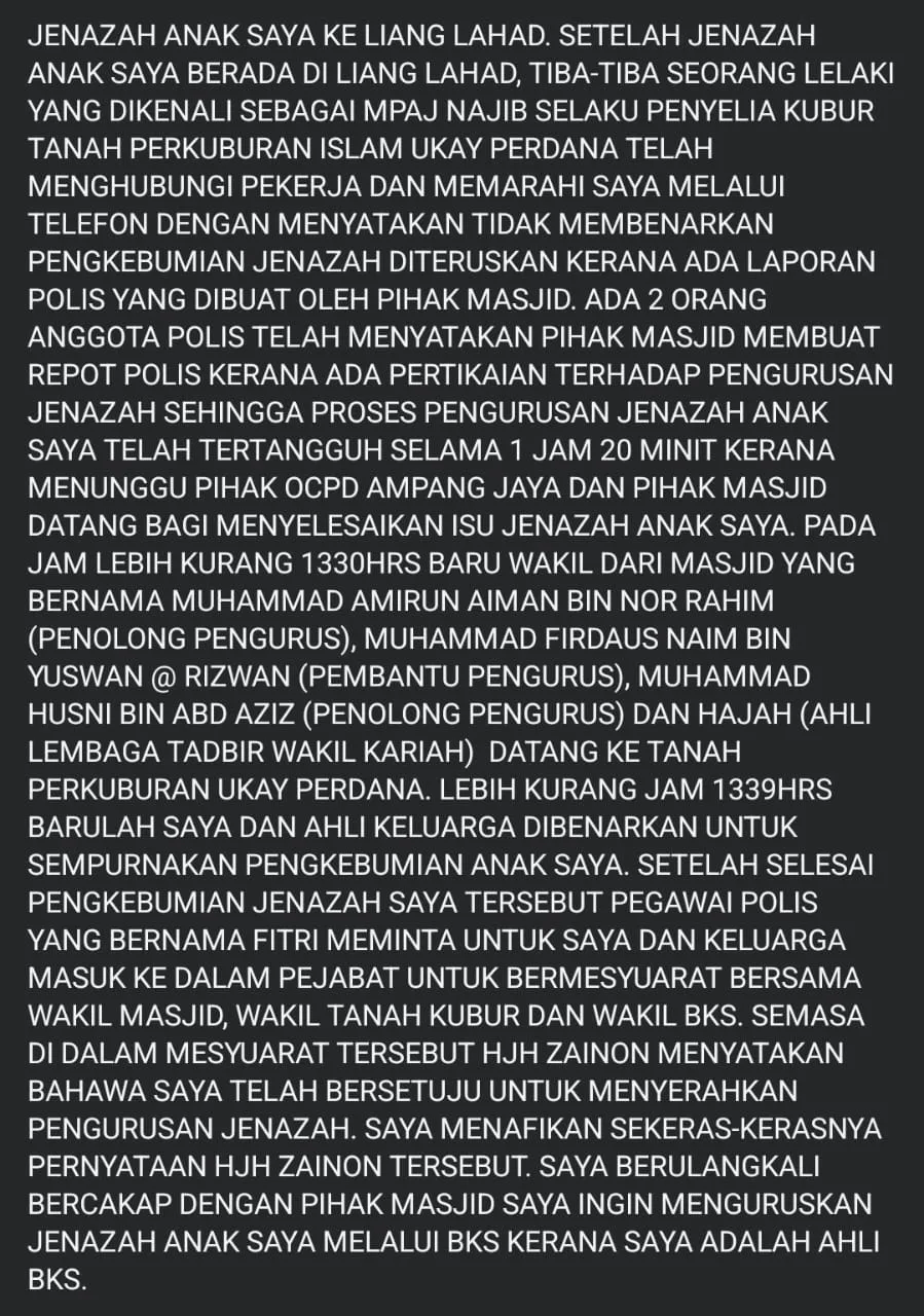 Difitnah Berkeras Gunakan Khidmat Masjid, Datuk Menangis Kenang Isu Jenazah Cucu
